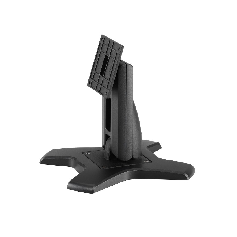 ARES-2414X is a desk stand compatible with 75x75 mm VESA patterns. It can tilt -2° (down) ~ +180° (up) and screens up to 17".